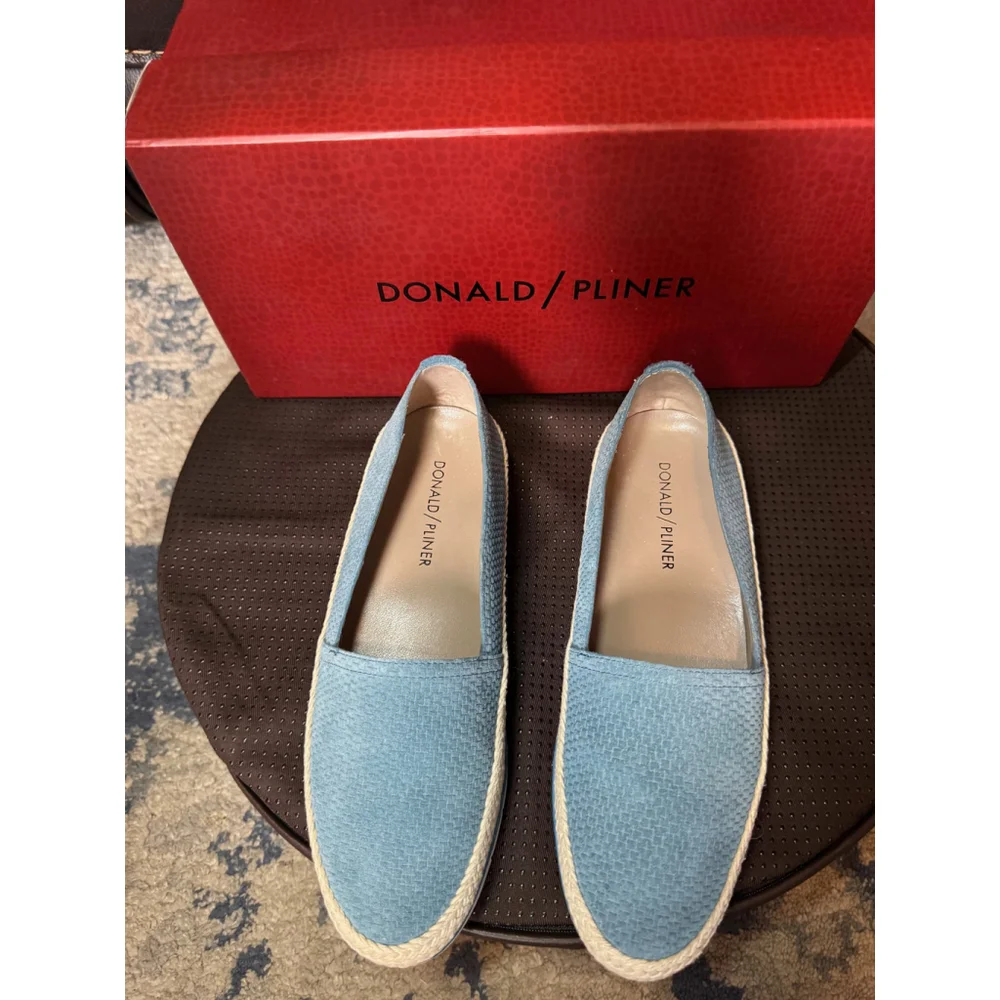DONALD PLINER | Blue Embossed Suede Espadrille Loafers Size 5